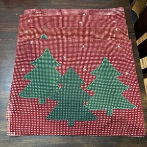 Christmas Tree Placemats Set of 4 Vintage Country‎ Holiday Decor Red Green